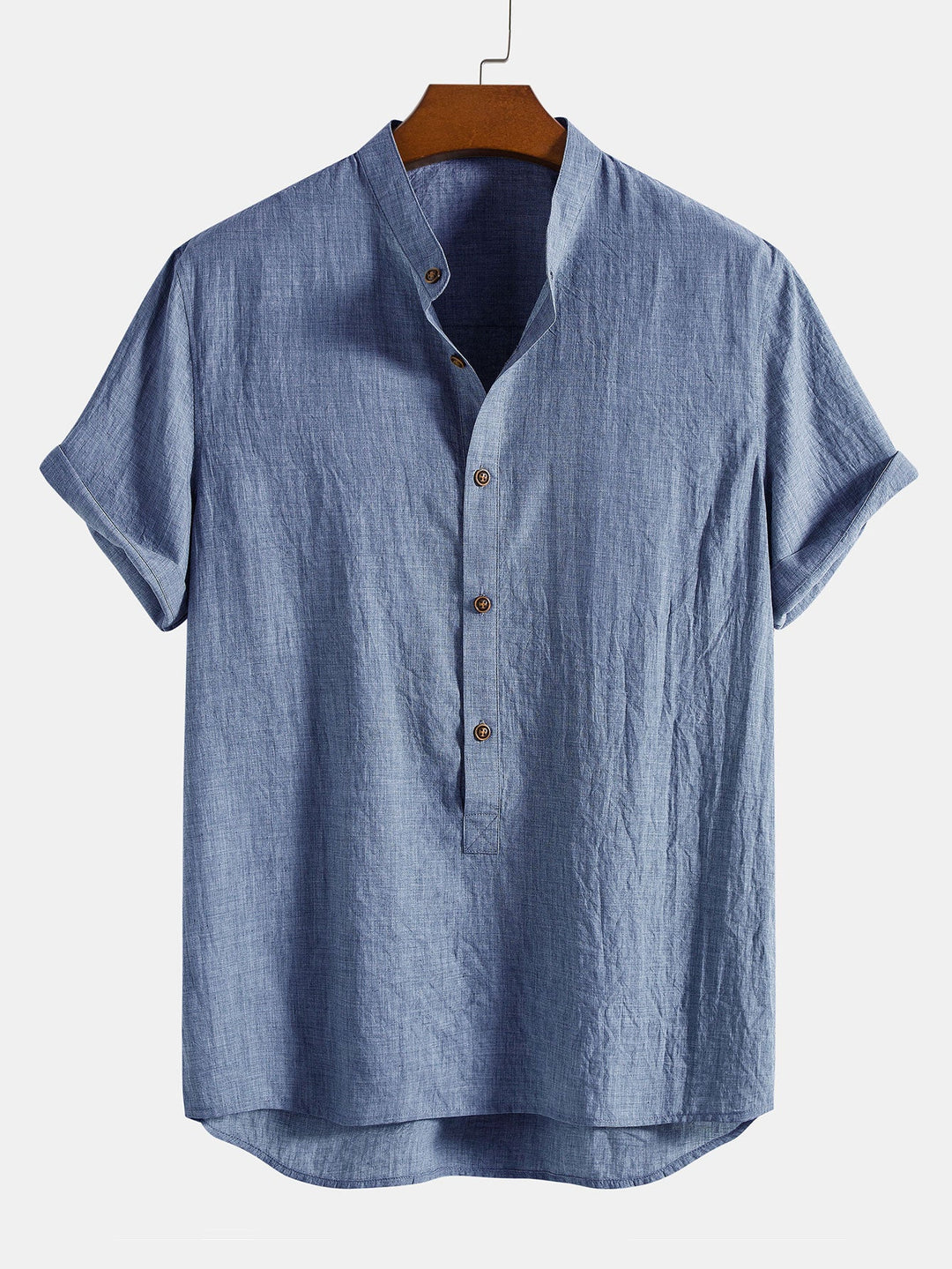Reggie | Effortless Short Sleeve Linen Shirt Set With Drawstring Pants