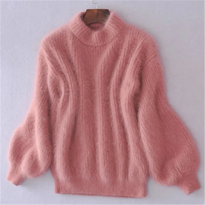Margot | Elegant Angora Turtleneck Pullover Sweater