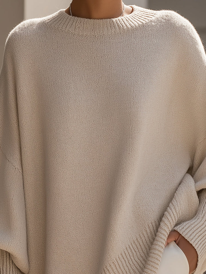Skye | Elegant Oversized Knit Poncho With Asymmetrical Design