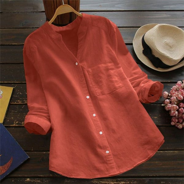 Nina | Casual Linen Cotton Button Up Shirt For Women
