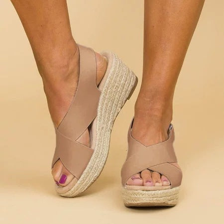 Evelyn | Chic Espadrille Wedge Sandals With Platform Sole