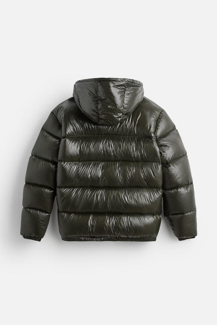 Jackson | Stylish Men's Olive Green Hooded Puffer Jacket
