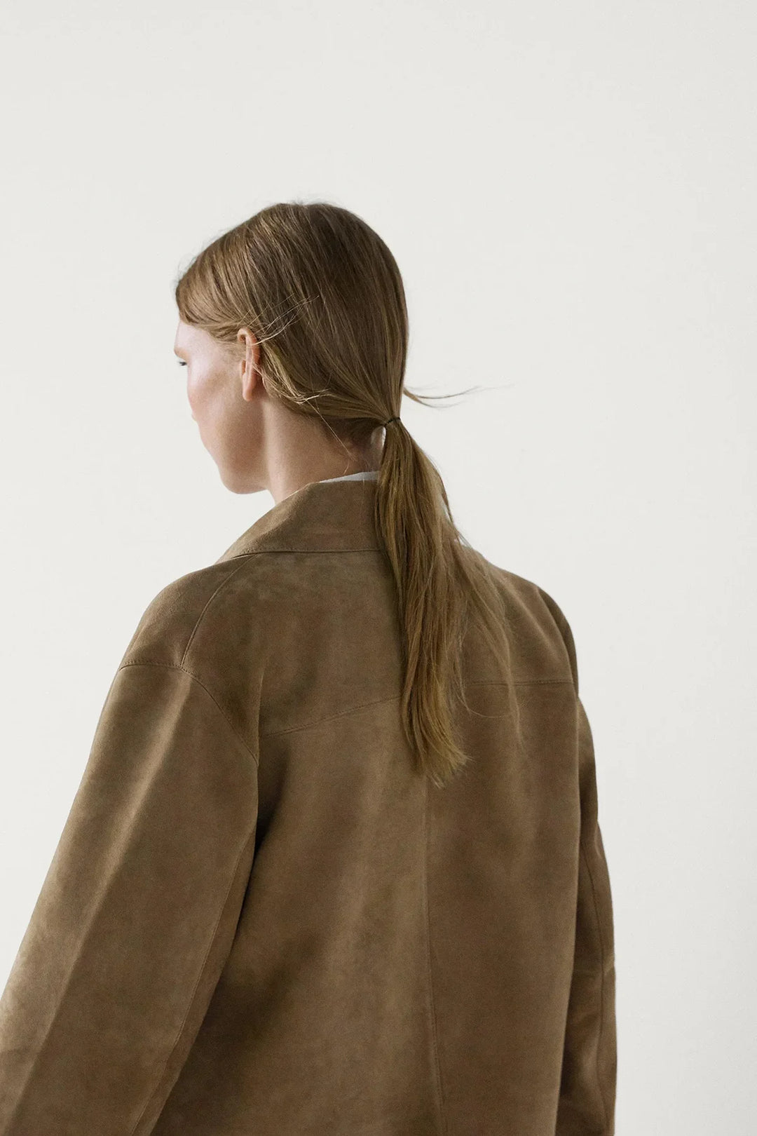 Annalise | Chic Cropped Suede Jacket With Collar & Pockets