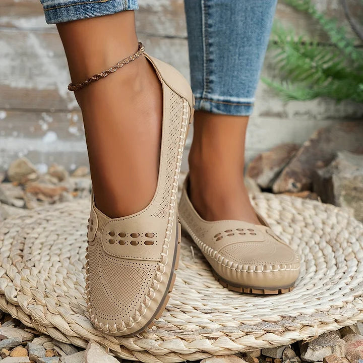 Beatrix | Chic Perforated Flat Sandals With Arch Support