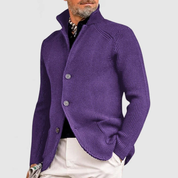 Eddie | Stylish Button-Up Ribbed Knit Cardigan For Men