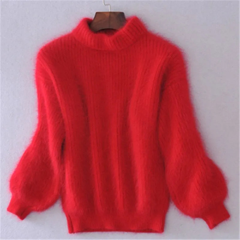 Hannah | Elegant Turtleneck Angora Sweater With Long Sleeves