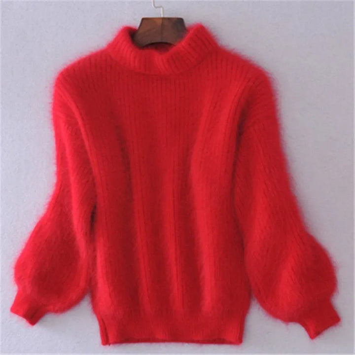 Hannah | Elegant Turtleneck Angora Sweater With Long Sleeves