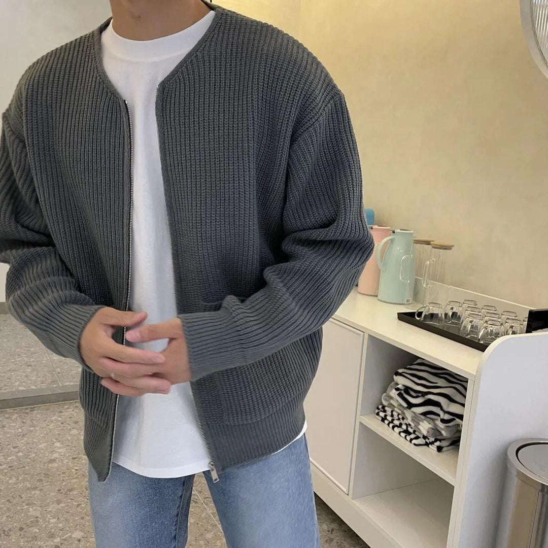 Lorenzo | Oversized Ribbed Open Front Cardigan For Men
