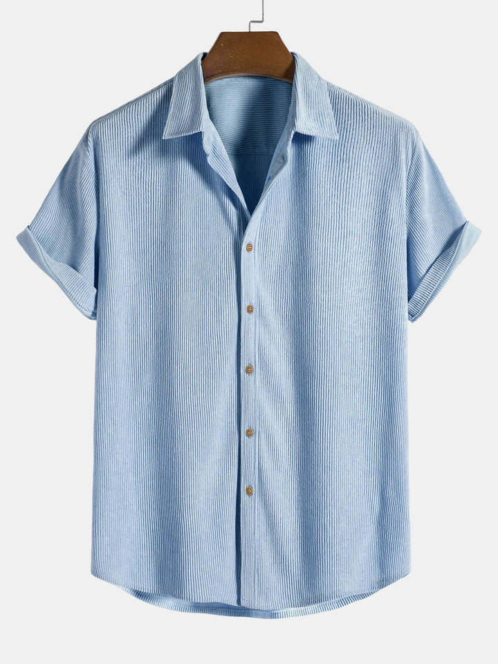 Bali | Elegant Striped Linen Two Piece Set Men Short Sleeve