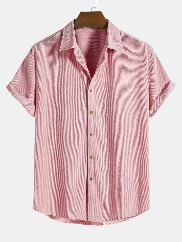 Bali | Elegant Striped Linen Two Piece Set Men Short Sleeve