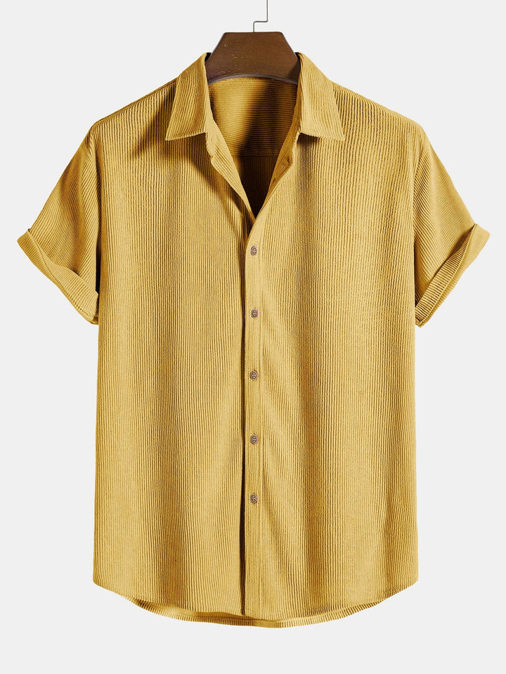 Bali | Elegant Striped Linen Two Piece Set Men Short Sleeve