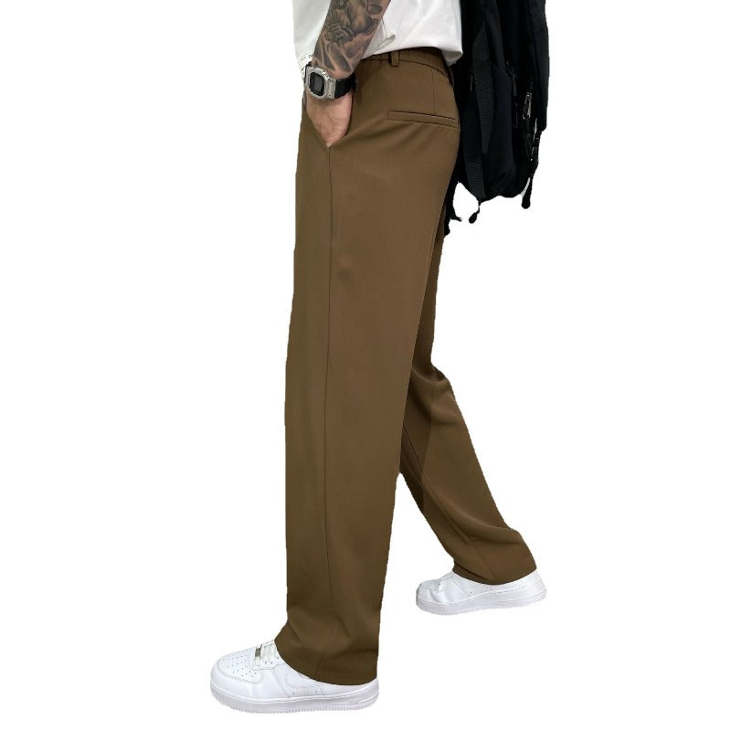 Oliver | Elegant Pleated Wide-Leg Trousers For Men