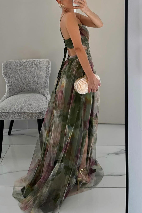 Ava | Elegant Floral Print V-Neck Maxi Dress