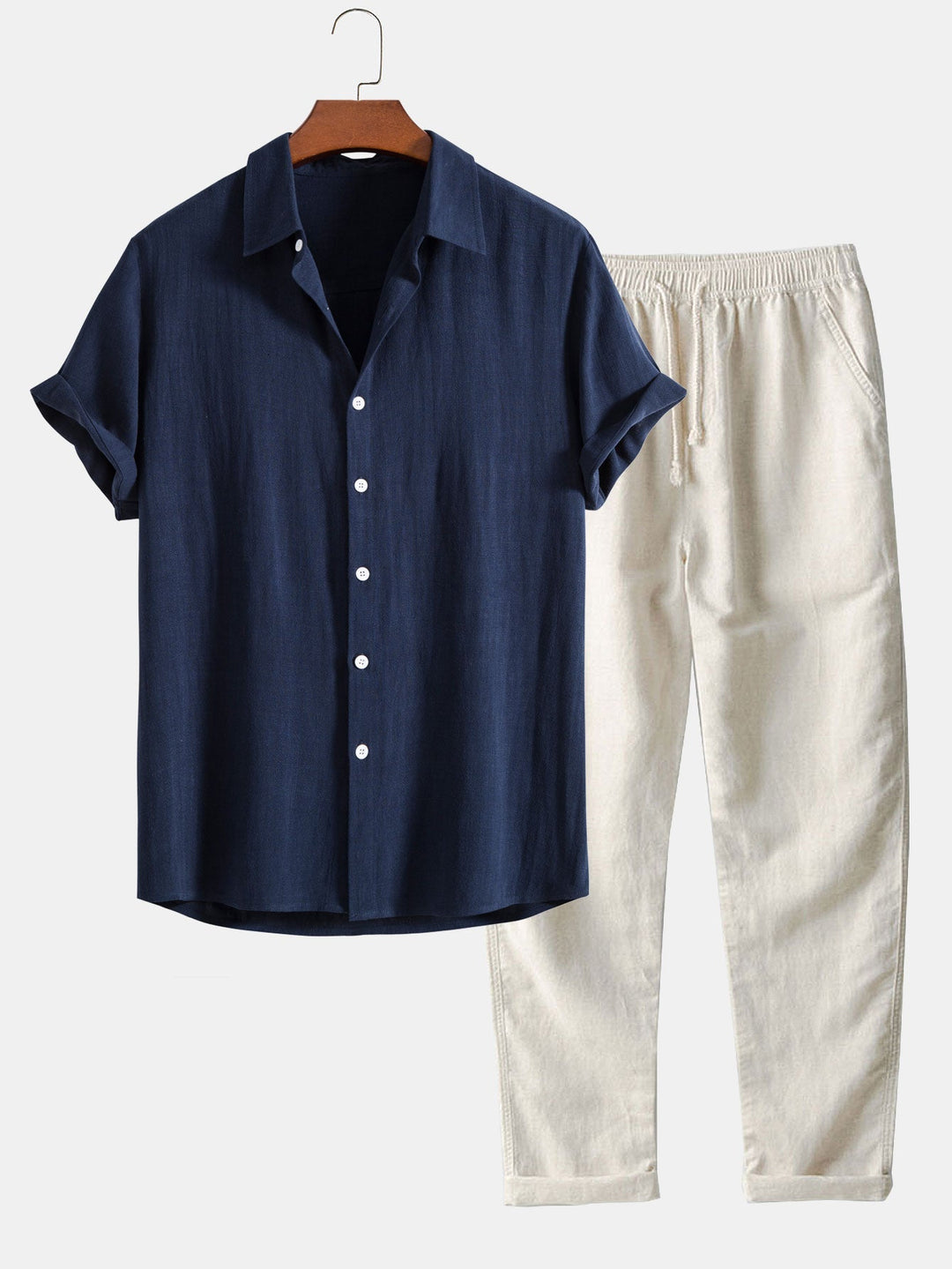 Kai | Relaxed Mandarin Collar Short Sleeve Linen Shirt