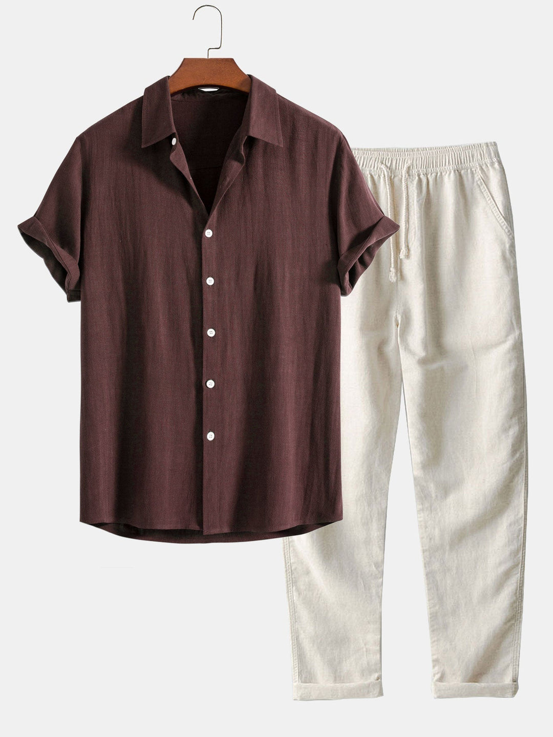 Kai | Relaxed Mandarin Collar Short Sleeve Linen Shirt