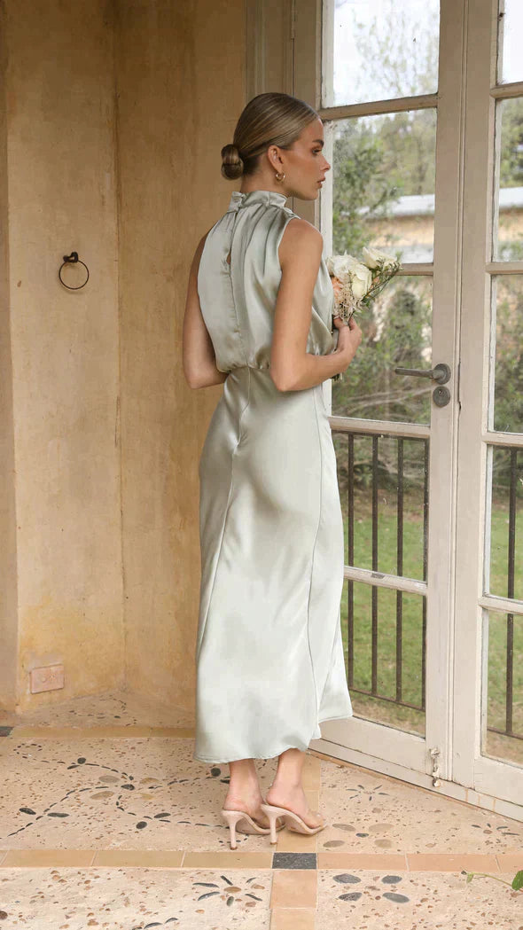 Belle | Elegant Halter Neck Midi Dress