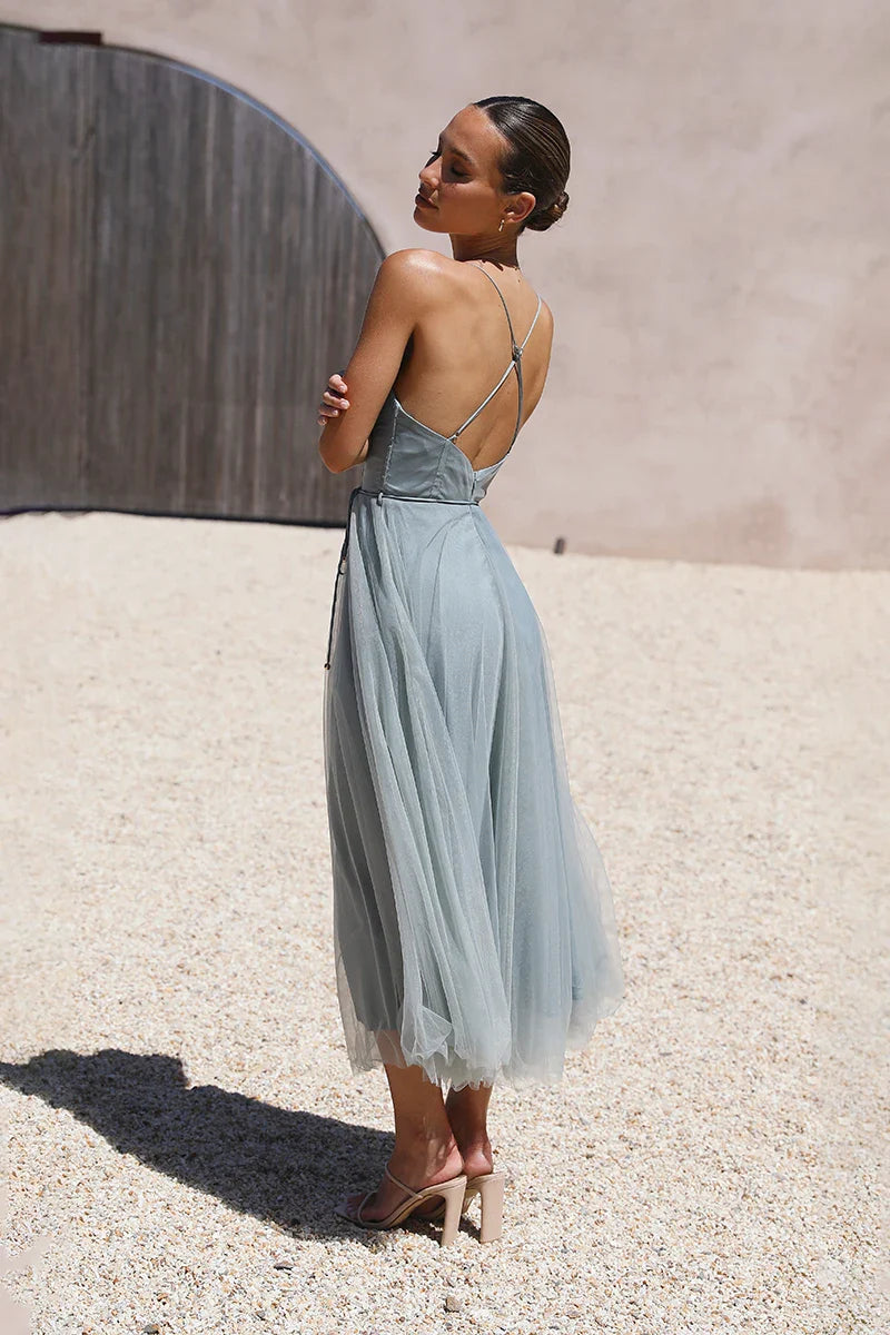 Cordelia | Elegant Sweetheart Tulle Midi Dress