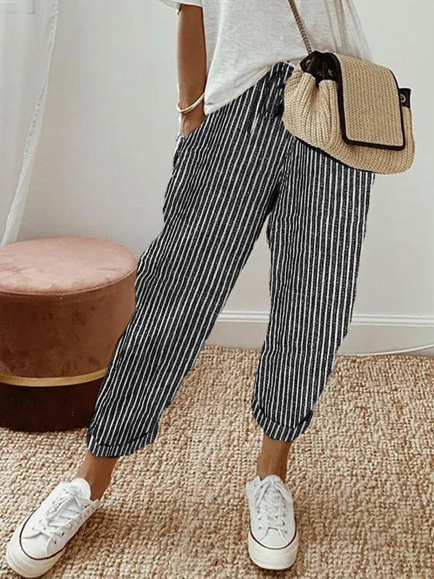 Cordelia | Effortless Drawstring Cotton Pants Women - Relaxed Fit