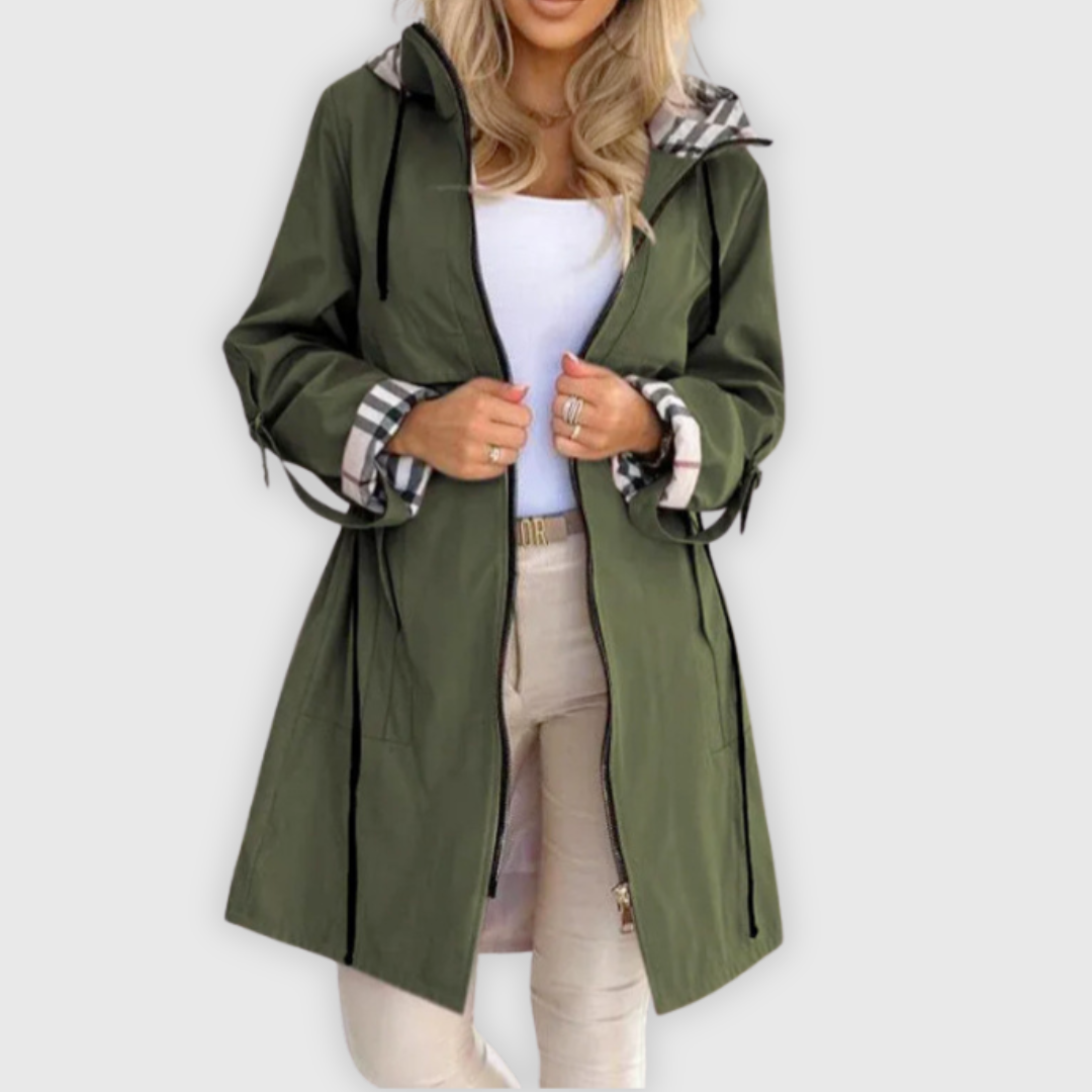 Adalyn | Elegant Hooded Waterproof Trench Coat Women