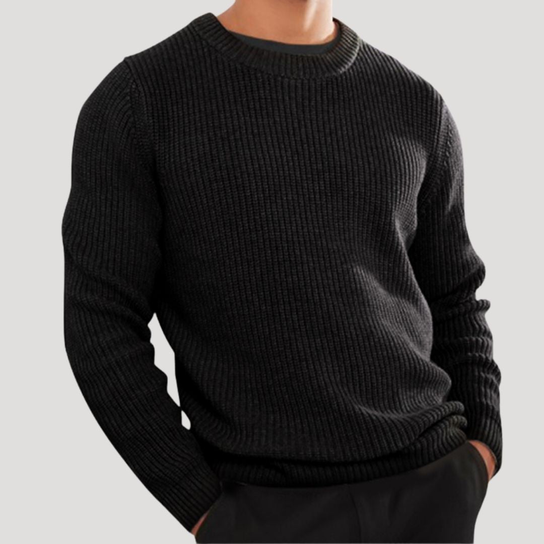 Juliana | Stylish Men's Crew Neck Ribbed Knit Winter Sweater
