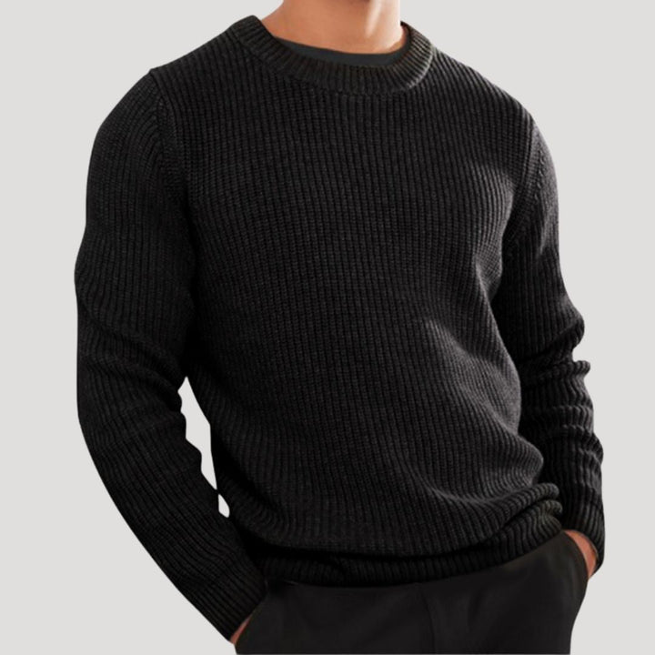 Juliana | Stylish Men's Crew Neck Ribbed Knit Winter Sweater