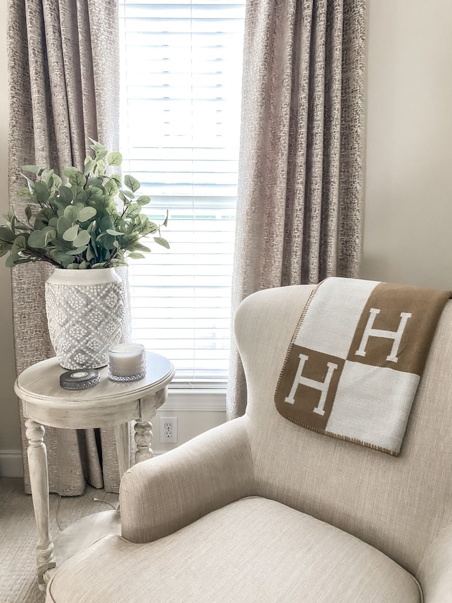 Evy | Elegant Wool Cashmere Throw Blanket With Monogram Pattern