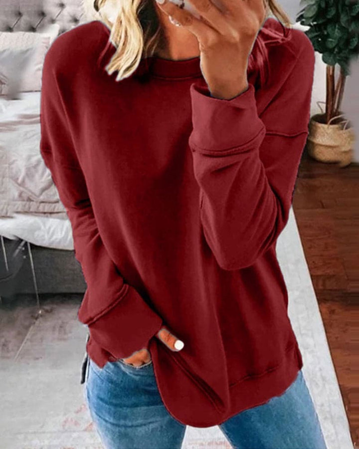 Raquel | Chic Crew Neck Long Sleeve Sweatshirt Women