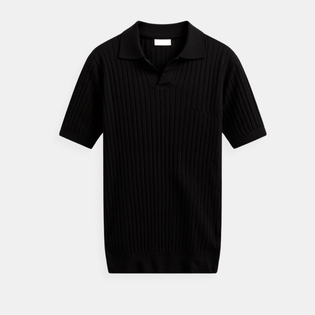 Pisa | Stylish Ribbed Cotton Polo Shirt Men - Short Sleeve