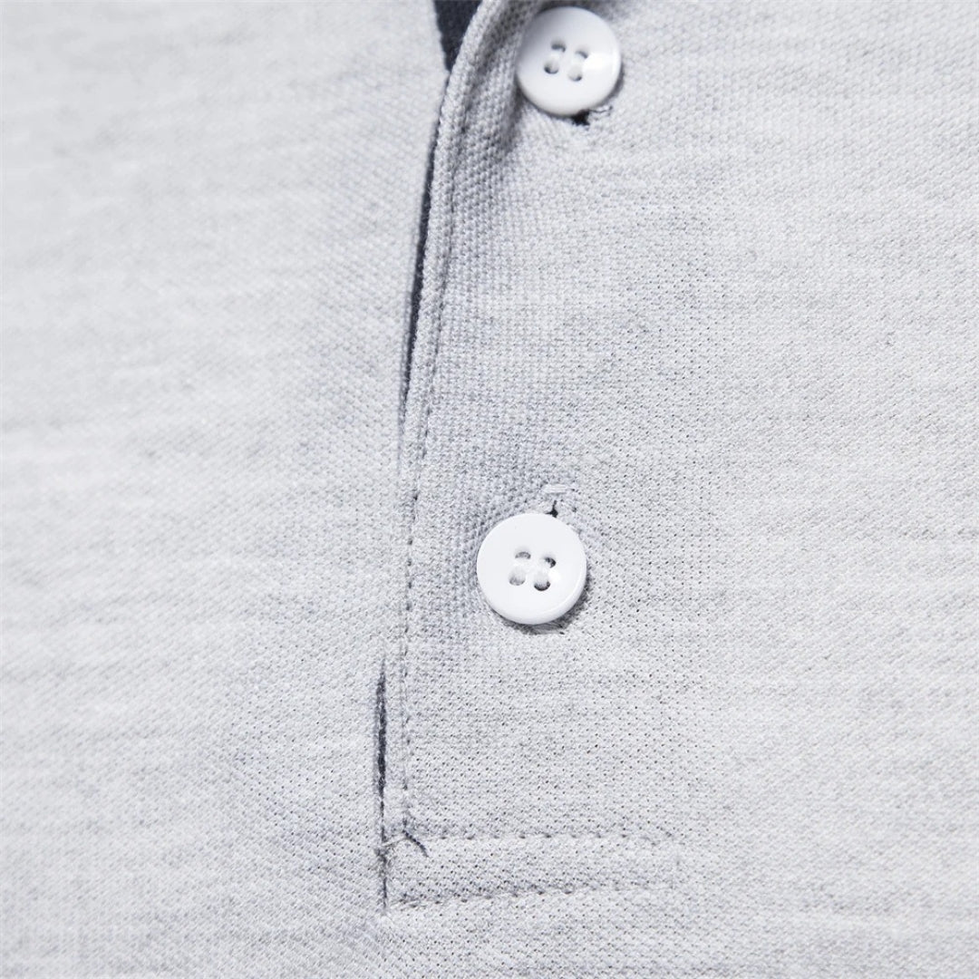 Phoenix | Stylish Men's Long Sleeve Cotton Polo Shirt With Embroidered Logo