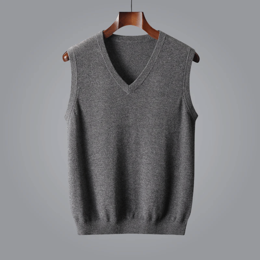 Fiona | Elegant V-Neck Sleeveless Cashmere Vest