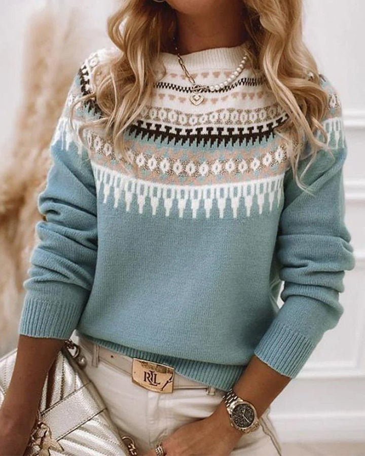 Ophelia | Nordic Fair Isle Knit Sweater Women - Crew Neck