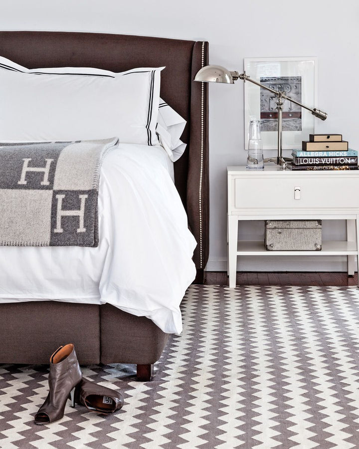 Evy | Elegant Wool Cashmere Throw Blanket With Monogram Pattern