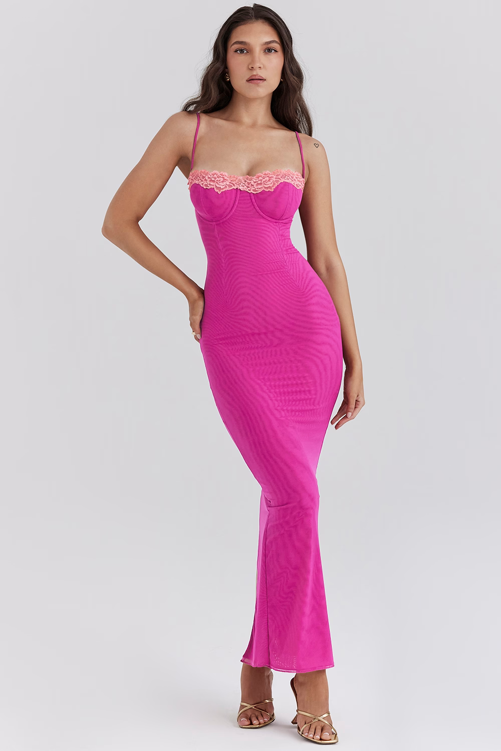Sybil | Elegant Lace Detail Bodycon Maxi Dress