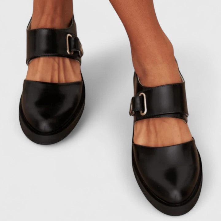 Margot | Elegant Black Mary Jane Shoes With Buckle Detail