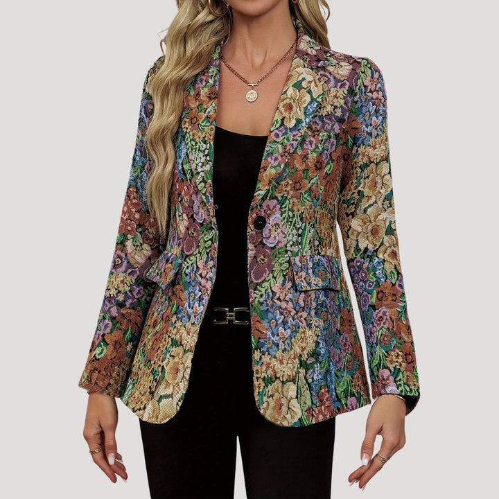 Rosalynn | Elegant Floral Tapestry Blazer With Structured Fit