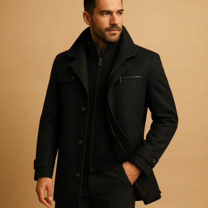 Serena | Stylish Double-Breasted Wool Winter Coat With High Collar