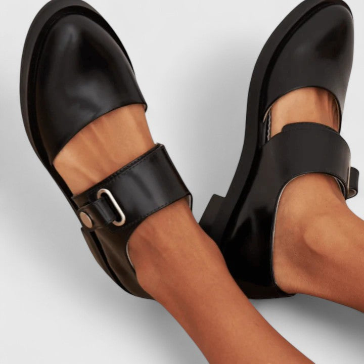 Margot | Elegant Black Mary Jane Shoes With Buckle Detail