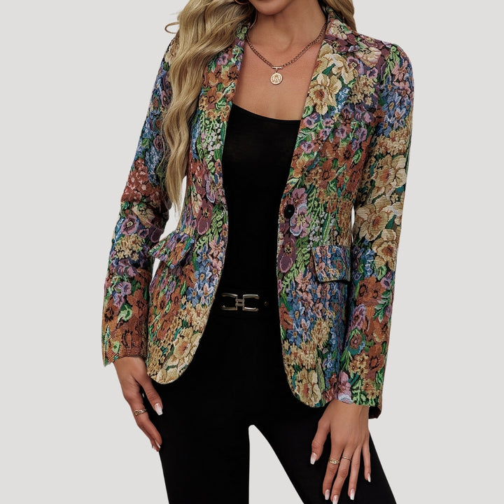 Rosalynn | Elegant Floral Tapestry Blazer With Structured Fit