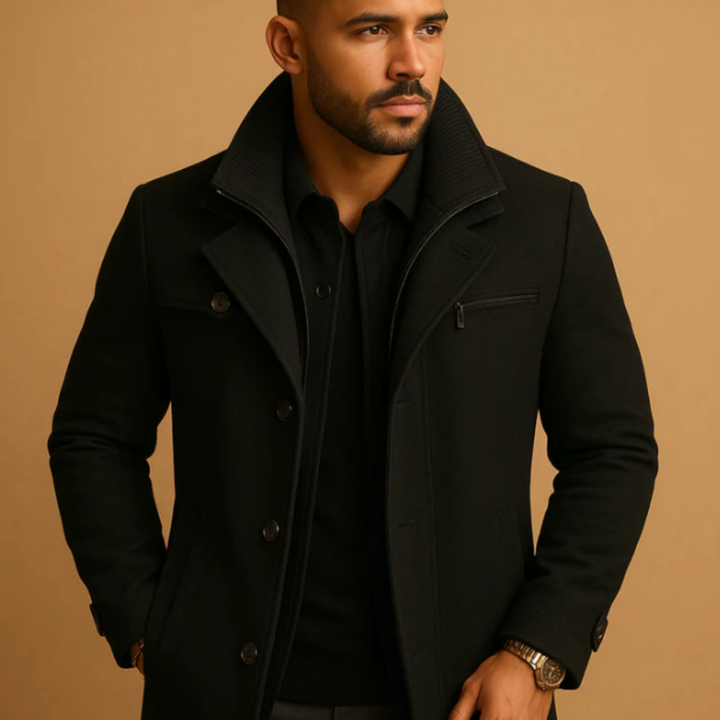 Serena | Stylish Double-Breasted Wool Winter Coat With High Collar