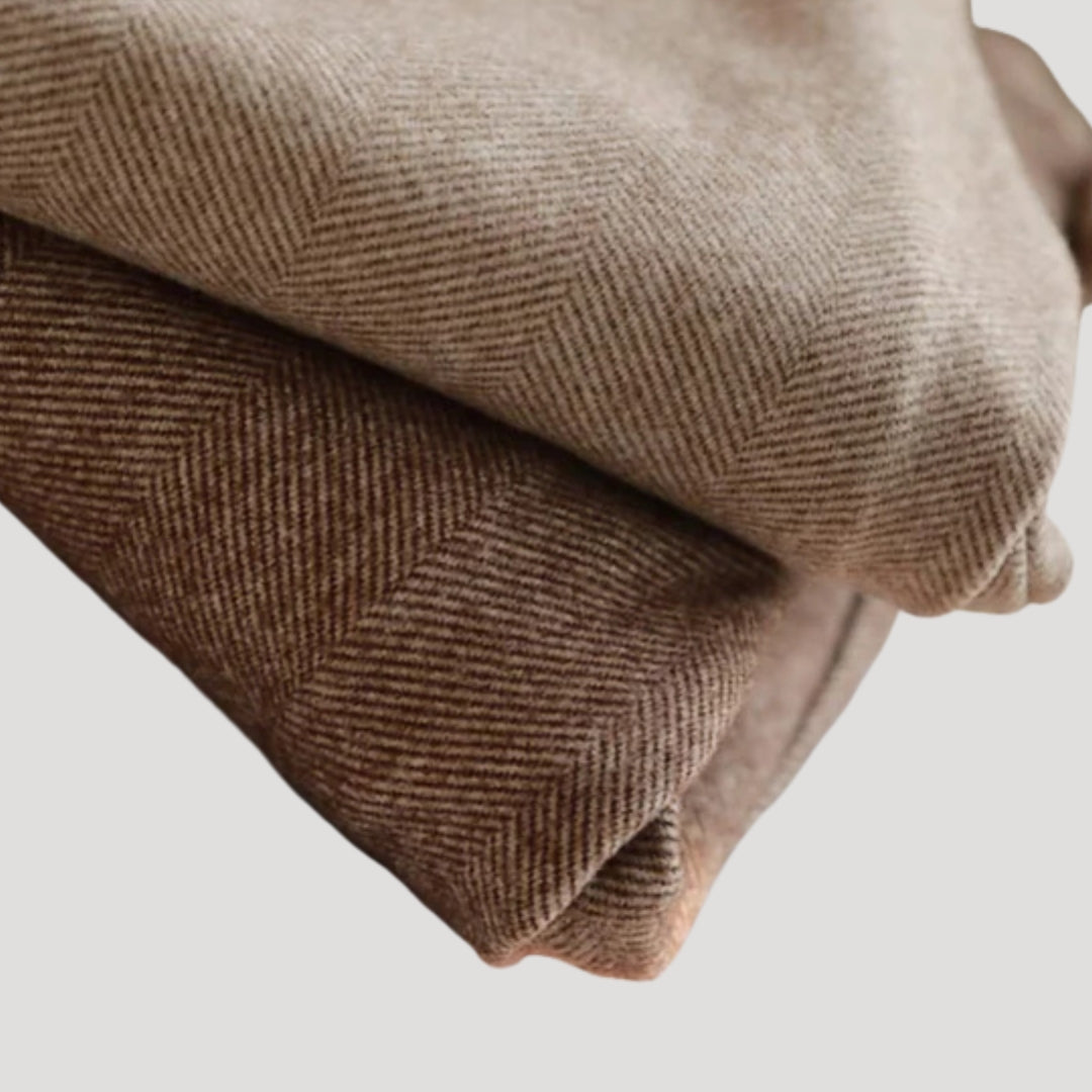 Rafael | Elegant Pleated Herringbone Heritage Trousers For Men