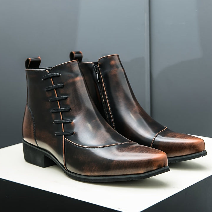 Rodrigo | Elegant Lace-Up Leather Dress Boots Men