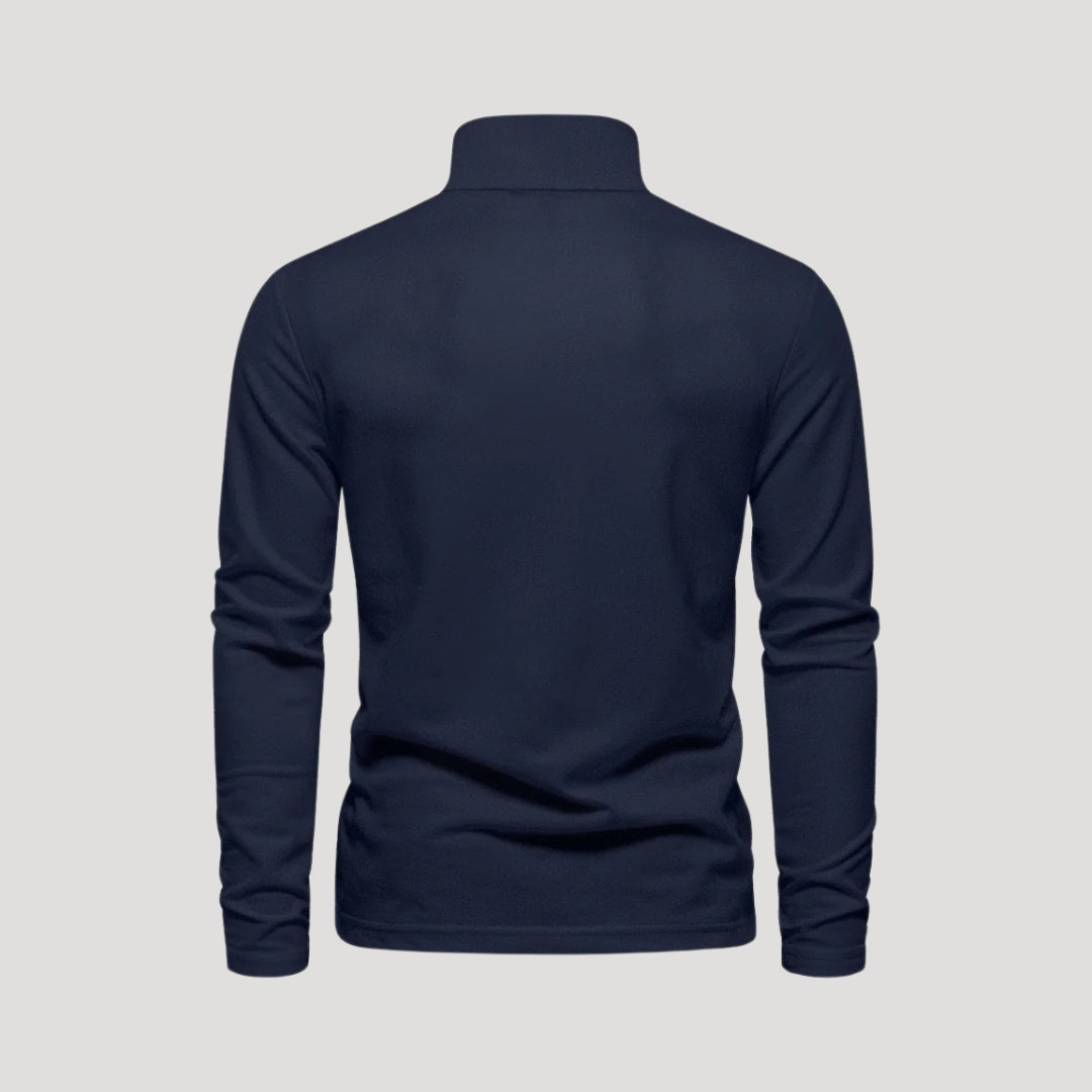 Phoenix | Stylish Men's Long Sleeve Cotton Polo Shirt With Embroidered Logo
