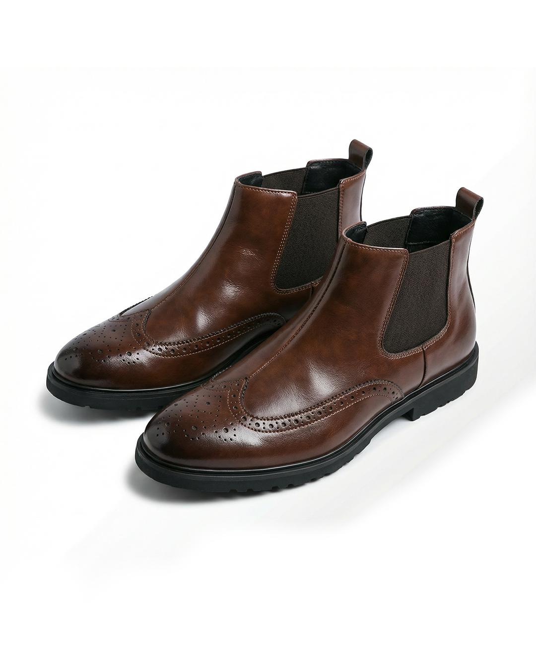 Margot | Elegant Brogue Chelsea Boots With Premium Leather