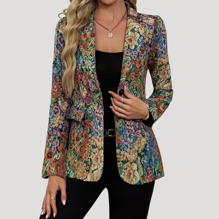 Rosalynn | Elegant Floral Tapestry Blazer With Structured Fit