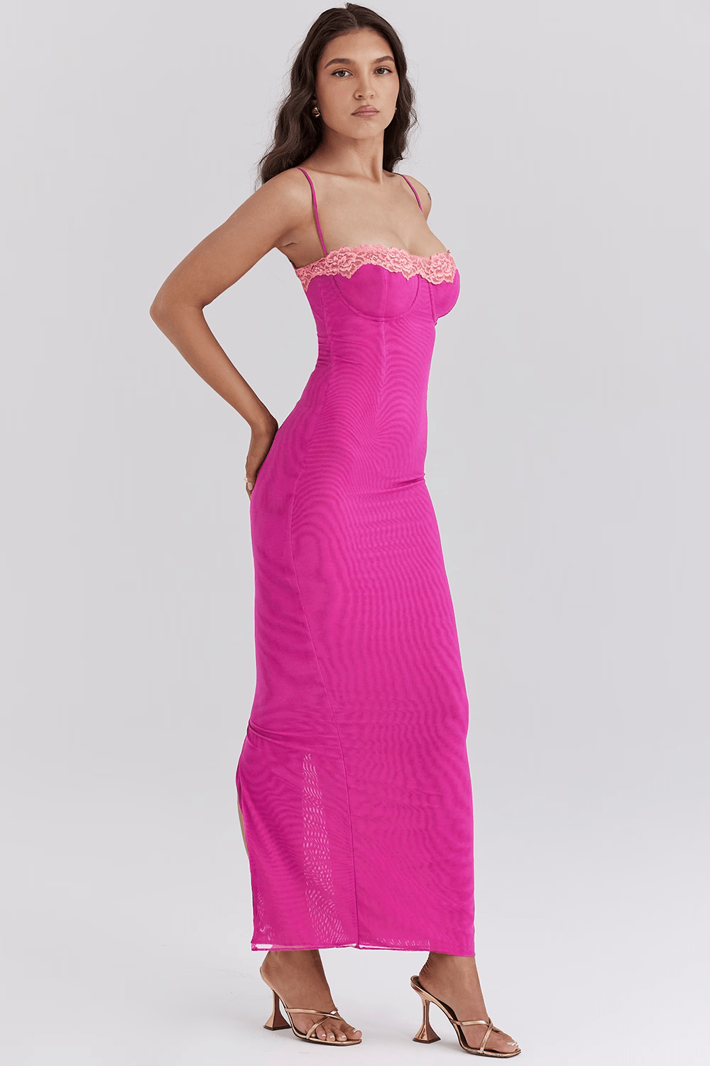 Sybil | Elegant Lace Detail Bodycon Maxi Dress