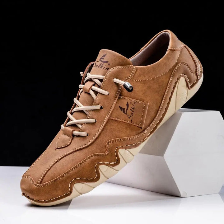 Zoe | Stylish Handmade Leather Casual Shoes With Wavy Sole