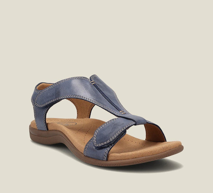 Tessa | Elegant Black Leather Arch Support Sandals For Women