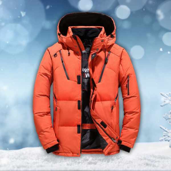 Valentino | Stylish Men's Hooded Puffer Winter Jacket With Zip Details
