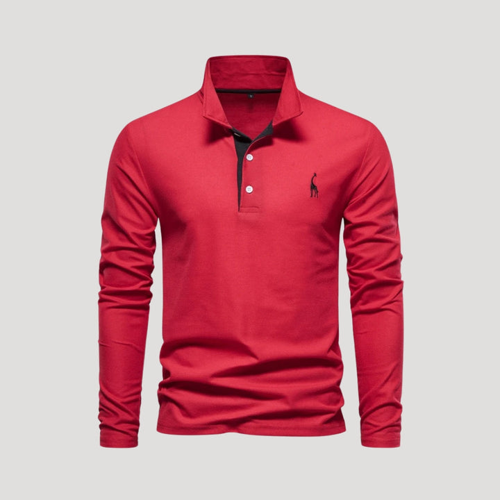 Eloise | Elegant Long Sleeve Cotton Polo Shirt