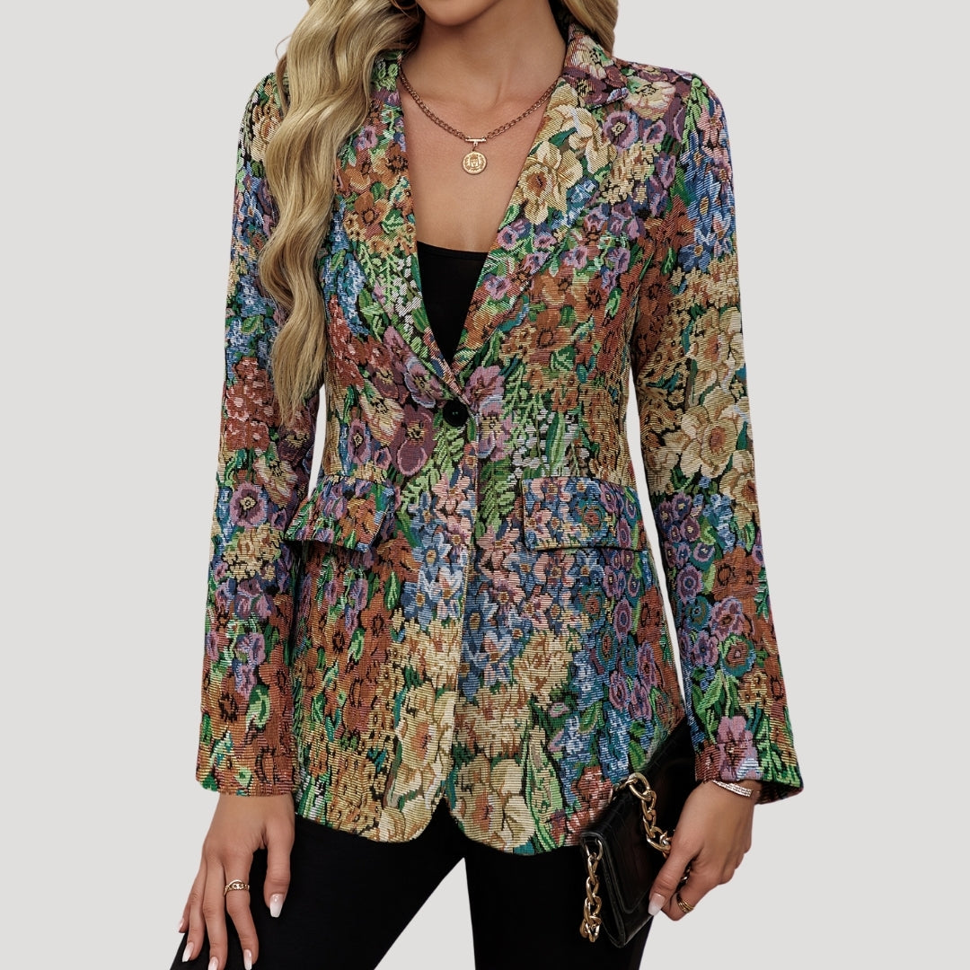 Rosalynn | Elegant Floral Tapestry Blazer With Structured Fit